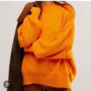 FREE PEOPLE Easy Street Bright Marigold Tunic Sweater Size XS‎ NWT
